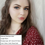 JUJIE Stainless Steel Choker Chain Necklaces For Women 2021 Classic Gold Layered Pendant Necklace Jewelry daiiibabyyy