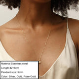 JUJIE Stainless Steel Choker Chain Necklaces For Women 2021 Classic Gold Layered Pendant Necklace Jewelry daiiibabyyy