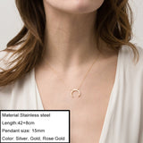 JUJIE Stainless Steel Choker Chain Necklaces For Women 2021 Classic Gold Layered Pendant Necklace Jewelry daiiibabyyy
