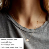 JUJIE Stainless Steel Choker Chain Necklaces For Women 2021 Classic Gold Layered Pendant Necklace Jewelry daiiibabyyy