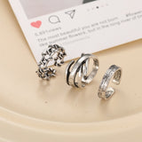 Vintage Silver Plated Angel Wings Ring for Womens Gothic Punk Steampunk Heart Butterfly Skull Ring Sets Party Jewelry 2021 daiiibabyyy