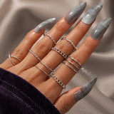 Tocona Edgy 8pcs/sets Knuckle Joint Gold Rings Set for Women Men Cross Hollow Out Geonetric Open Wedding Rings кольца 9927 daiiibabyyy