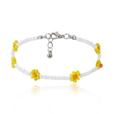 Salircon Kpop Flower Anklet Bracelet Women Fashion Colorful Seed Beads Chain Charm Bracelet On The Leg Boho Jewelry daiiibabyyy