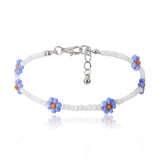 Salircon Kpop Flower Anklet Bracelet Women Fashion Colorful Seed Beads Chain Charm Bracelet On The Leg Boho Jewelry daiiibabyyy