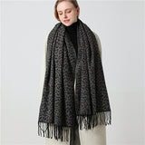 Fashion 2021 new style leopard print women scarf winter warm cashmere scarves lady knit shawls foulard female neck pashmina daiiibabyyy