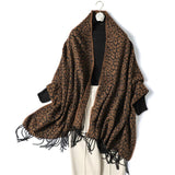 Fashion 2021 new style leopard print women scarf winter warm cashmere scarves lady knit shawls foulard female neck pashmina daiiibabyyy