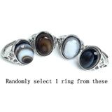 Men's Gothic Evil Eye Ball Design Charm onyx Ring Punk Finger Jewelry Gift Stainless Steel Rings Men Fashion Jewelry daiiibabyyy