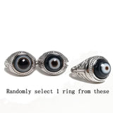 Men's Gothic Evil Eye Ball Design Charm onyx Ring Punk Finger Jewelry Gift Stainless Steel Rings Men Fashion Jewelry daiiibabyyy