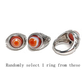 Men's Gothic Evil Eye Ball Design Charm onyx Ring Punk Finger Jewelry Gift Stainless Steel Rings Men Fashion Jewelry daiiibabyyy