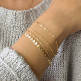 4pcs/set New Bohemia Bracelet set Multilayer Gold Silver Color Coin Chain Bracelets For Women Foot Chain Anklets Jewelry daiiibabyyy