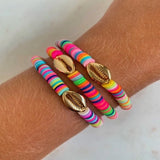 Gold Shell Beaded Bracelet  For Women Boho Friendship Colorful Bracelets Evil Eye Bracelets Rainbow Bracelet Gift  For Girls daiiibabyyy