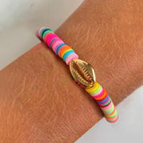 Gold Shell Beaded Bracelet  For Women Boho Friendship Colorful Bracelets Evil Eye Bracelets Rainbow Bracelet Gift  For Girls daiiibabyyy
