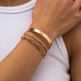 PuRui 4pcs Punk Curb Cuban Chain Bracelets Set for Women Miami Boho Thick Gold Color Charm Bracelets Bangles Fashion Jewelry daiiibabyyy