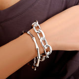 PuRui 4pcs Punk Curb Cuban Chain Bracelets Set for Women Miami Boho Thick Gold Color Charm Bracelets Bangles Fashion Jewelry daiiibabyyy
