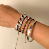 PuRui 4pcs Punk Curb Cuban Chain Bracelets Set for Women Miami Boho Thick Gold Color Charm Bracelets Bangles Fashion Jewelry daiiibabyyy