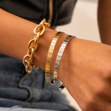PuRui 4pcs Punk Curb Cuban Chain Bracelets Set for Women Miami Boho Thick Gold Color Charm Bracelets Bangles Fashion Jewelry daiiibabyyy