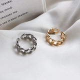 LATS Gold Silver Color Plating Chain Shape Rings for Women Men Vintage Gothic Chunky Hip Hop Ring Antique Jewelry Accessory daiiibabyyy