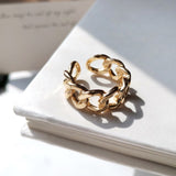 LATS Gold Silver Color Plating Chain Shape Rings for Women Men Vintage Gothic Chunky Hip Hop Ring Antique Jewelry Accessory daiiibabyyy