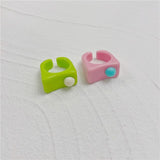 5pcs/1SET Korea 2021 Chic Colorful Transparent Resin Acrylic Rings Hot Morandi Color Women Party aesthetic Jewelry Ring Set daiiibabyyy