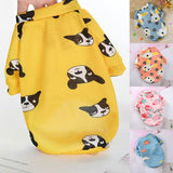 Cute Print Small Dog Hoodie T-Shirt Pullover Plus Velvet Warm Bulldog Pet Clothes for Chihuahua Shih Tzu Sweatshirt Pet Supply