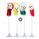 Feather Stick Spring Toy Suction With Bell Mouse Cat Interactive Pet Tool Elastic Scratcher Mice Teaser Entertainment Multicolor daiiibabyyy