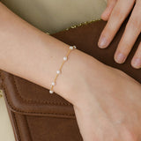 New Simple Streetwear Elegant Pearl bracelets Silver Color Beads Chain For Womens Goth Chain On The Hand Charm Jewelry 2021 Kpop daiiibabyyy