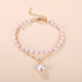 New Simple Streetwear Elegant Pearl bracelets Silver Color Beads Chain For Womens Goth Chain On The Hand Charm Jewelry 2021 Kpop daiiibabyyy