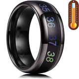 2021 New Smart Sensor Body Temperature Ring Stainless Steel Fashion Display Real-time Temperature Test Finger Ring daiiibabyyy