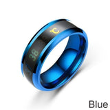 2021 New Smart Sensor Body Temperature Ring Stainless Steel Fashion Display Real-time Temperature Test Finger Ring daiiibabyyy