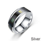 2021 New Smart Sensor Body Temperature Ring Stainless Steel Fashion Display Real-time Temperature Test Finger Ring daiiibabyyy