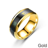 2021 New Smart Sensor Body Temperature Ring Stainless Steel Fashion Display Real-time Temperature Test Finger Ring daiiibabyyy