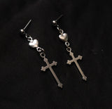 Cross Drop Stud Earrings for Women Simple Earrings Ladies Fashion Jewelry Girls Silver Color Elegant Vintage Metal Oorbellen daiiibabyyy