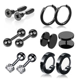Stainless Steel Skull Black Stud Earring Set For Men Punk Earrings Set Men'S Jewelry Gothic Men Earrings Studs Lot Ear Stud Set daiiibabyyy