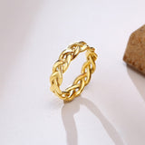 6mm Thick Chunky Chain Ring Cuban Curb Link Gold Filled Stainless Steel Stylish Ring for Women Girls daiiibabyyy