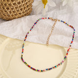 17KM Bohemian Colorful Bead Shell Necklace for Women Summer Short Beaded Collar Clavicle Choker Necklace Female Jewelry daiiibabyyy