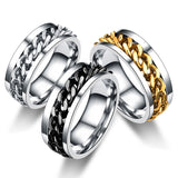 Titanium Steel Rotatable Chain Rings for Women Men Spinner Ring Multifunctional Chain Ring Men Bottle Opener Ring daiiibabyyy