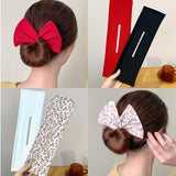 AMORCOME Multicolor Deft Bun Print Headband Hairpin for Women Girl Cloth Hair Circle Bun Maker Ponytail Holder Hair Accessories daiiibabyyy