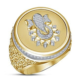Milangirl Creative Personality King Horse Two-tone Knight Rings for Men Hip Hop Punk Style Fashion  Rings daiiibabyyy