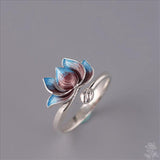 Female Plated Silver Color Hand-brushed Winding Ring Mountain Forest Dandelion Ring For Women daiiibabyyy