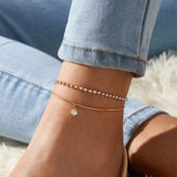 WUKALO New Fashion Bohemia Vintage Summer Gold Color Flower Anklet for Women Coin Pendant Chain Ankle Bracelet Foot Jewelry daiiibabyyy