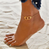 WUKALO New Fashion Bohemia Vintage Summer Gold Color Flower Anklet for Women Coin Pendant Chain Ankle Bracelet Foot Jewelry daiiibabyyy