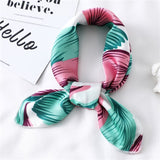 Women Small Satin Silk Scarf Square Print Wrap Foulard Femme Handkerchief Bandana Neck Hair Skinny Tie Scarves Shawls daiiibabyyy