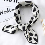 Women Small Satin Silk Scarf Square Print Wrap Foulard Femme Handkerchief Bandana Neck Hair Skinny Tie Scarves Shawls daiiibabyyy