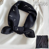 Women Small Satin Silk Scarf Square Print Wrap Foulard Femme Handkerchief Bandana Neck Hair Skinny Tie Scarves Shawls daiiibabyyy