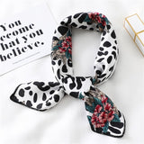 Women Small Satin Silk Scarf Square Print Wrap Foulard Femme Handkerchief Bandana Neck Hair Skinny Tie Scarves Shawls daiiibabyyy