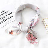 Women Small Satin Silk Scarf Square Print Wrap Foulard Femme Handkerchief Bandana Neck Hair Skinny Tie Scarves Shawls daiiibabyyy