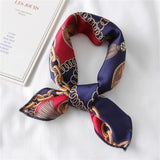 Women Small Satin Silk Scarf Square Print Wrap Foulard Femme Handkerchief Bandana Neck Hair Skinny Tie Scarves Shawls daiiibabyyy