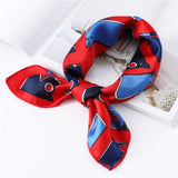 Women Small Satin Silk Scarf Square Print Wrap Foulard Femme Handkerchief Bandana Neck Hair Skinny Tie Scarves Shawls daiiibabyyy