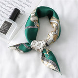 Women Small Satin Silk Scarf Square Print Wrap Foulard Femme Handkerchief Bandana Neck Hair Skinny Tie Scarves Shawls daiiibabyyy