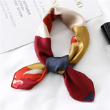 Women Small Satin Silk Scarf Square Print Wrap Foulard Femme Handkerchief Bandana Neck Hair Skinny Tie Scarves Shawls daiiibabyyy